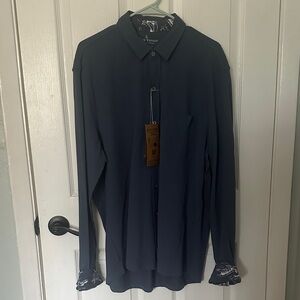 NWT- XL Tailor Vintage Blue Button Down Shirt